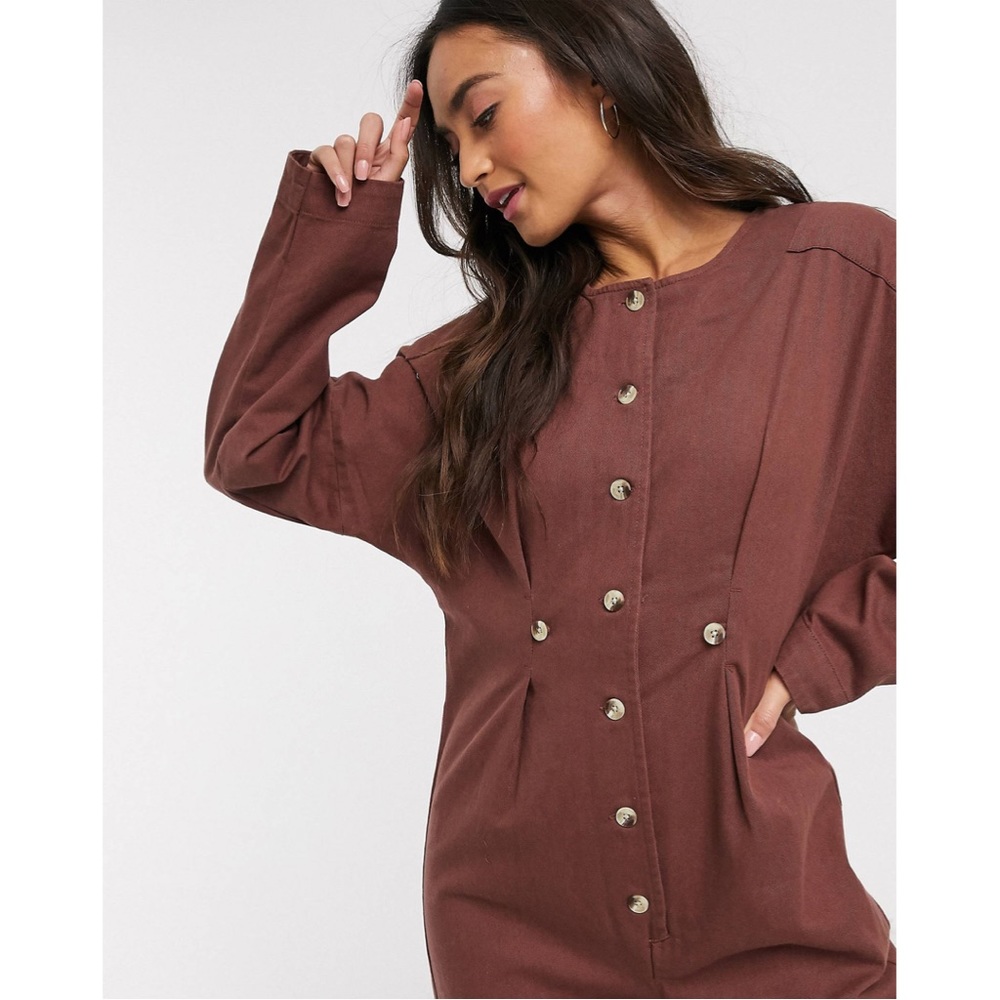 ASOS Design Curve Denim Relaxed Boiler-suit Jumpsuit - Picture 2 of 9